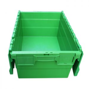 Attached Lid Tote - 22x15x10 Industrial Strength Round Trip Tote. Made in USA.