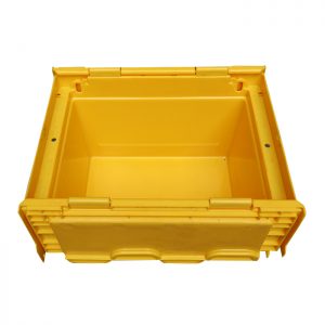 Attached Lid Tote (Pallet of 60) - 22x15x10 Industrial Strength Round Trip Tote. Made in USA.