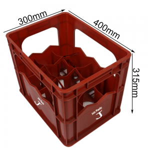 12 bottle red milk crate